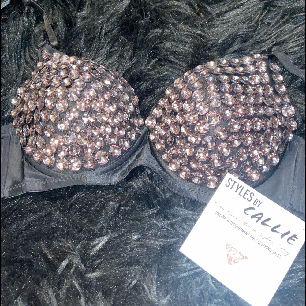 🔥HP🔥Grey & Black Bling Bra - Picture 7 of 10